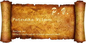 Petruska Vilmos névjegykártya
